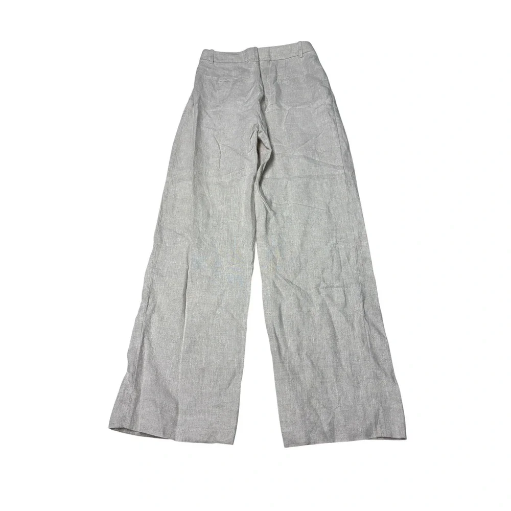 Banana Republic 100% Linen Straight Leg Pleated Trousers Beige Womens 0 W28 L30